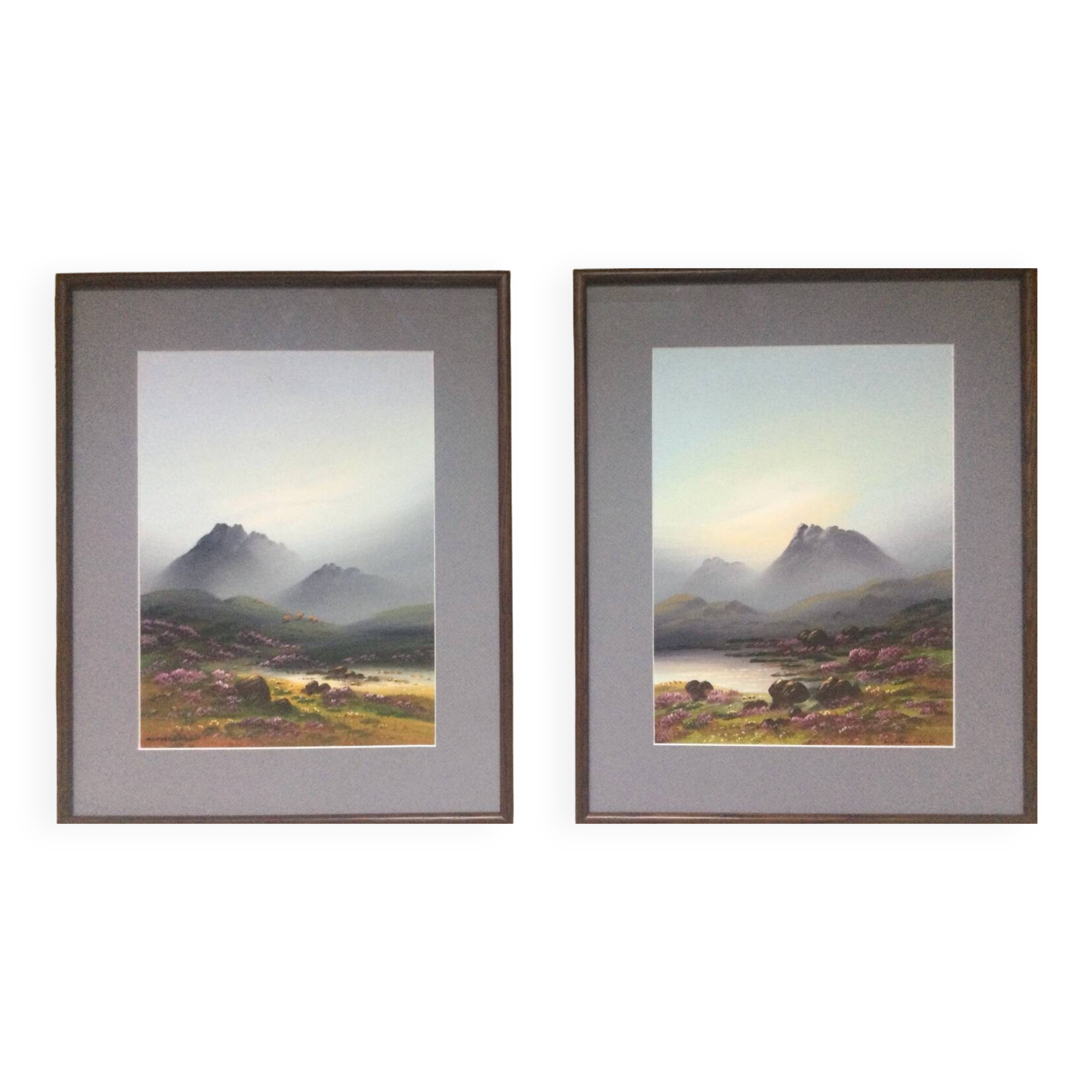 The Highlands. 2 gouaches by Wilfred GATON.