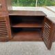 Asian-inspired staircase furniture in solid teak from the 1980s.