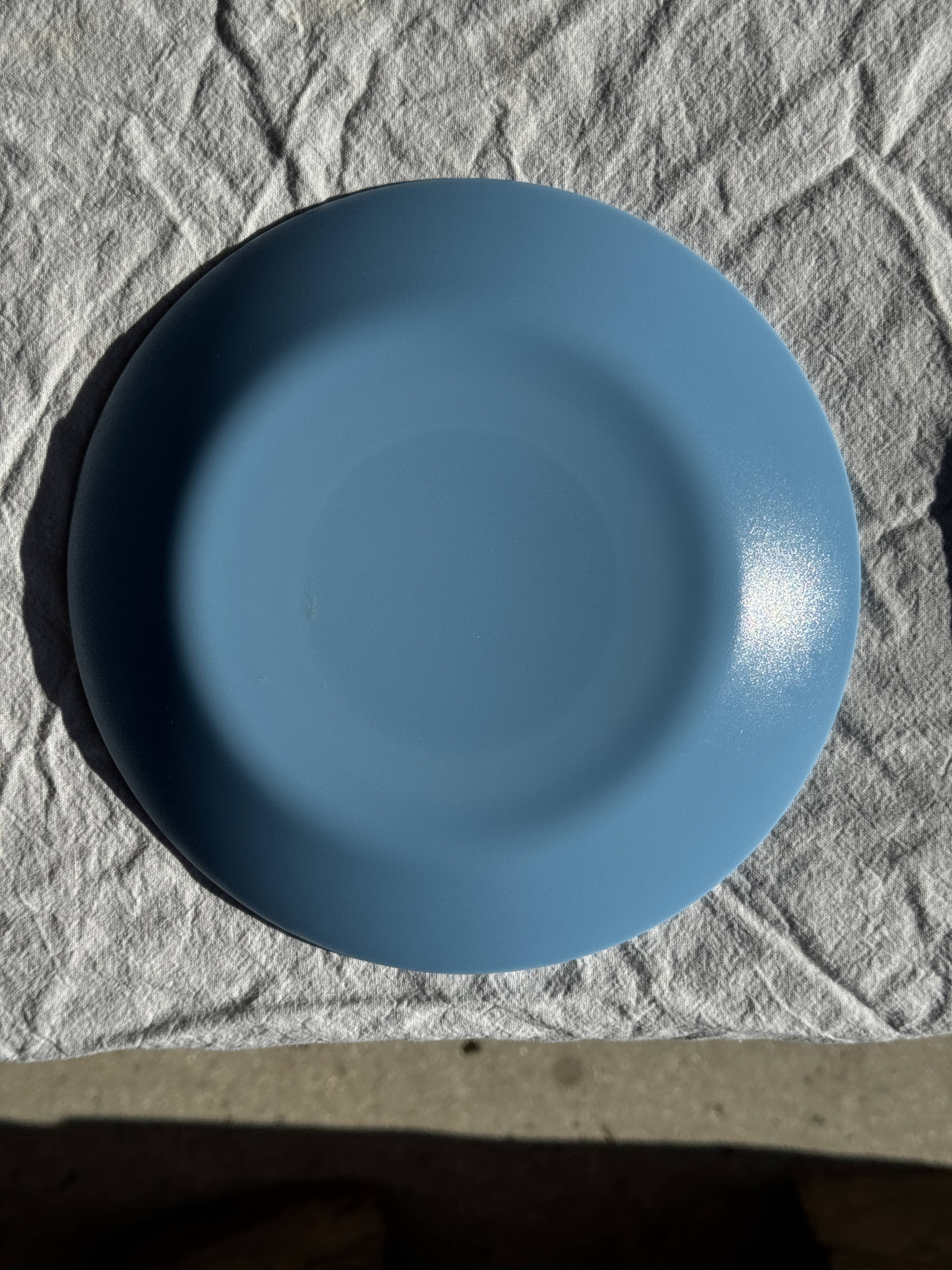 Set of 6 vintage blue dessert plates D18 (1)
