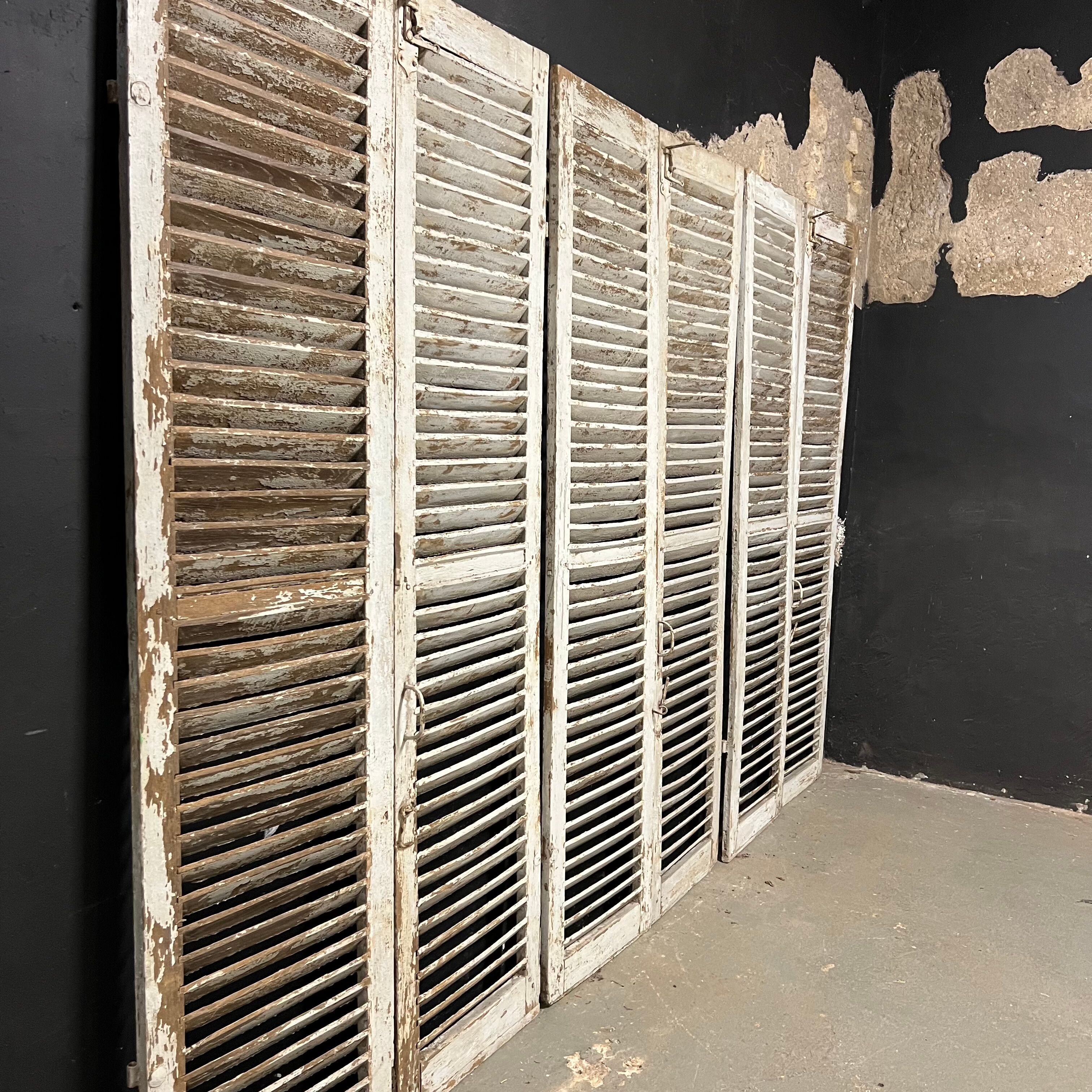 Shutter set in patinated old oak