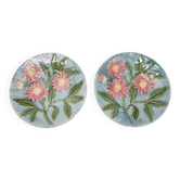 Antique Sarreguemines wall plates – Set of 2 with floral decor