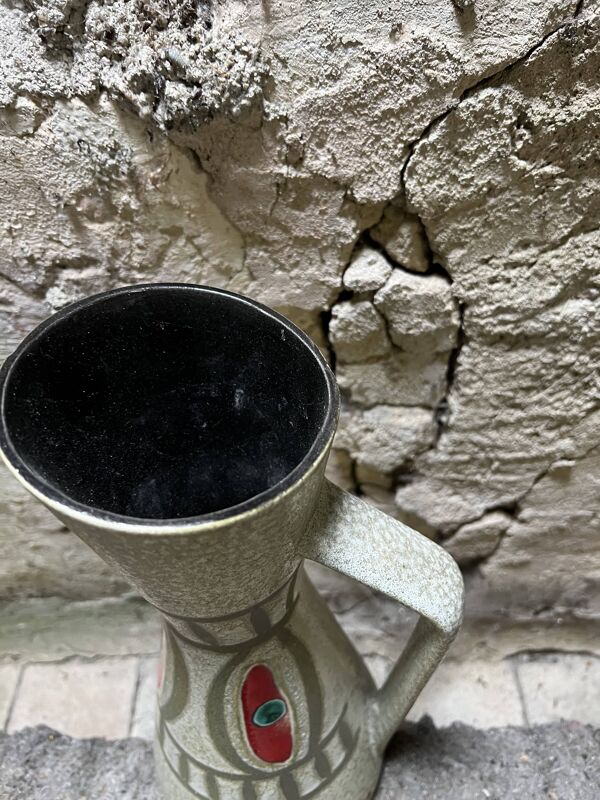 Cruche vintage en céramique émaillée – Allemagne de l’Ouest, années 60