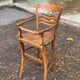 19th century children's high chair in solid wood