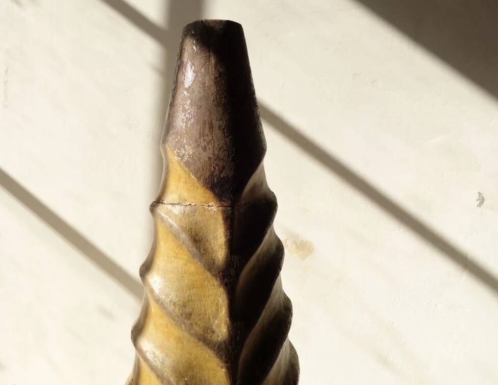 Handmade wooden African vase.