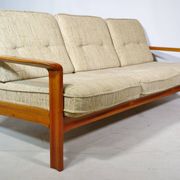 Vintage Scandinavian three-seater teak sofa, 1970s