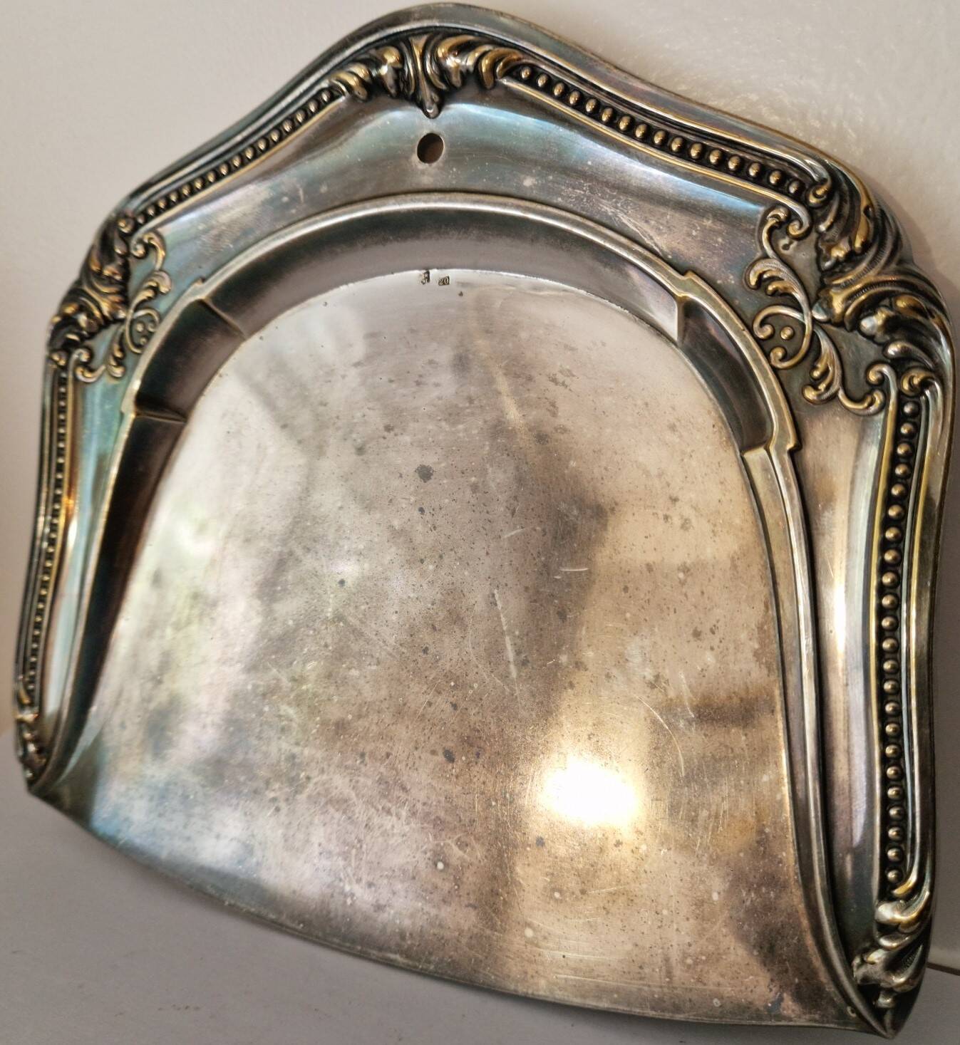 I031 Antique silver-plated crumb scoop – Louis XV style, circa 1900