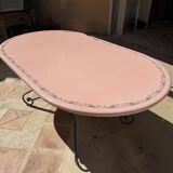 Oval table in enamelled lava from volvic