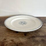 Round iron earth dish monogram “N” KG Lunéville