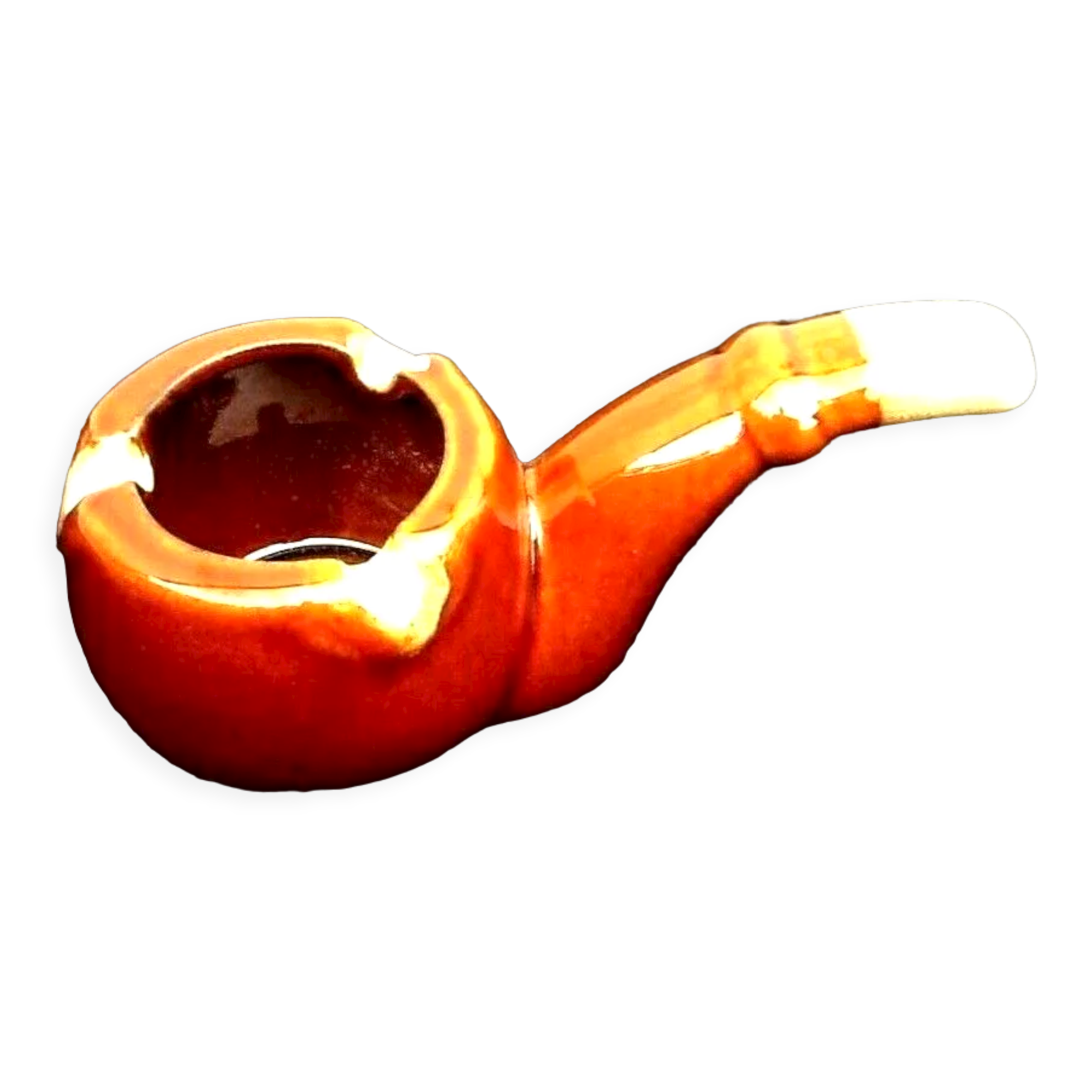 Cendrier en forme de pipe années 1950  céramique vernissée