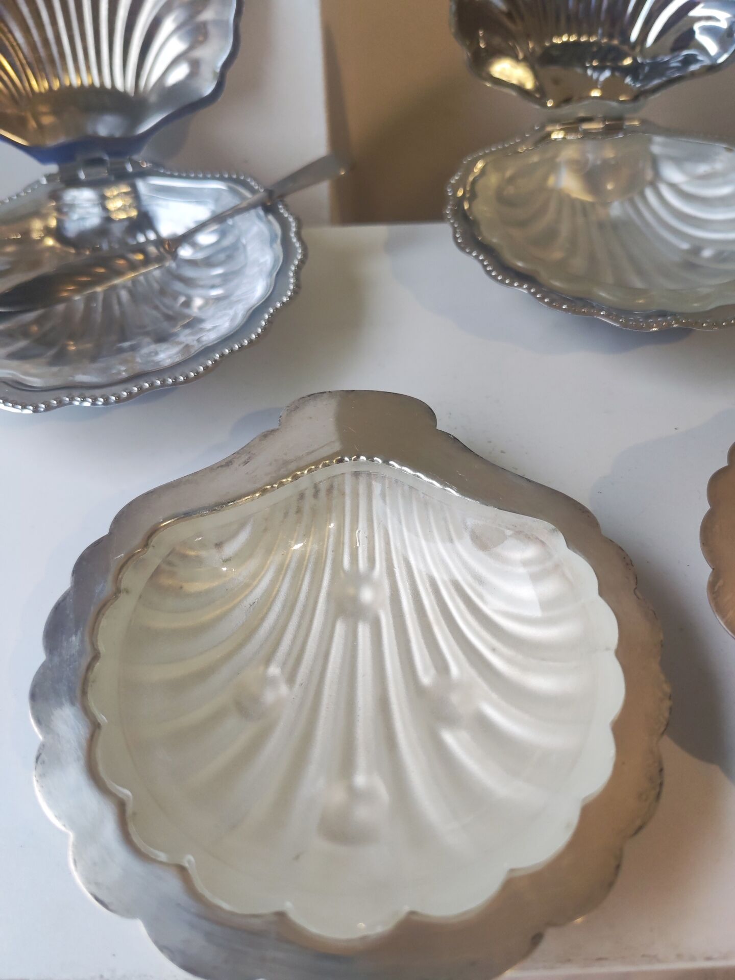 5 scallop butter dishes