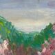 Watercolor on paper, flowering trees, mid-20th century