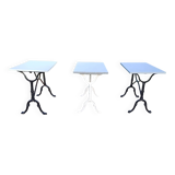 3 Cast Iron and Wood Bistro Tables