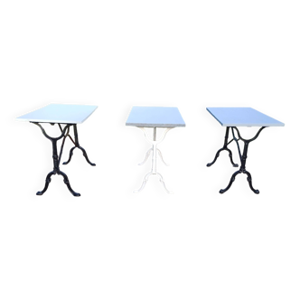 3 Cast Iron and Wood Bistro Tables