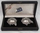 2 solid silver ashtrays, Brazil, 2 pieces of 1000 Reis 1859 + 1860.