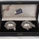 2 solid silver ashtrays, Brazil, 2 pieces of 1000 Reis 1859 + 1860.