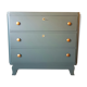Commode art déco vert bleu poignées patinÉes