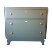 Art deco green blue handles  dresser