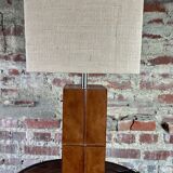Leather-covered lamp from the 1990s Ht 70 cm