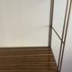 Etagere String acier faux bois, montants torsadé or 1960