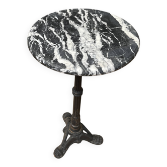 Cast iron and marble pedestal table