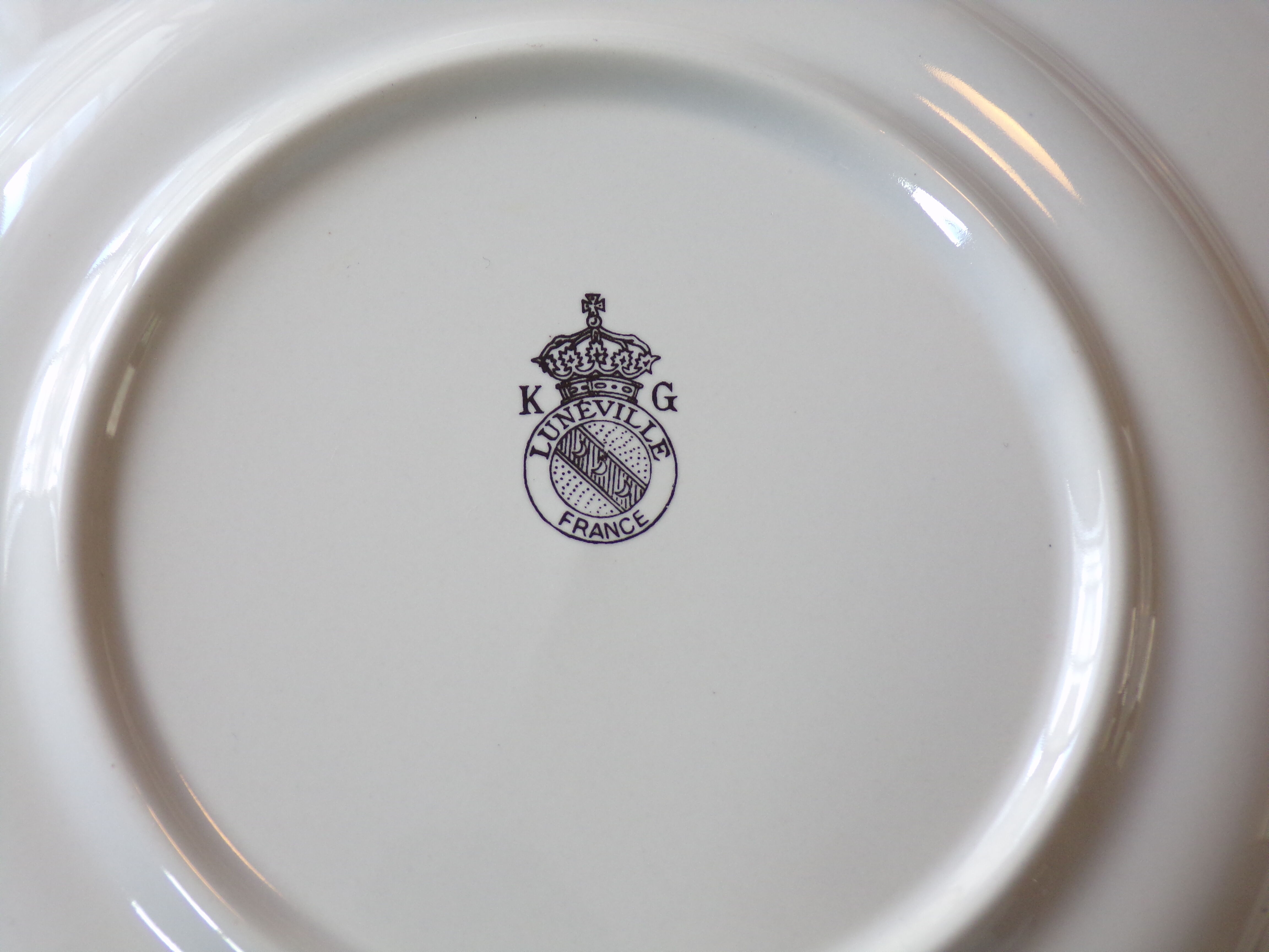 Lot 6 plates dessert Lunéville KG Lamppost