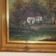 Painting on oil canvas J Evans golden frame landscape