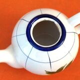 Coffee / teapot ball shape earthenware with fruit decoration