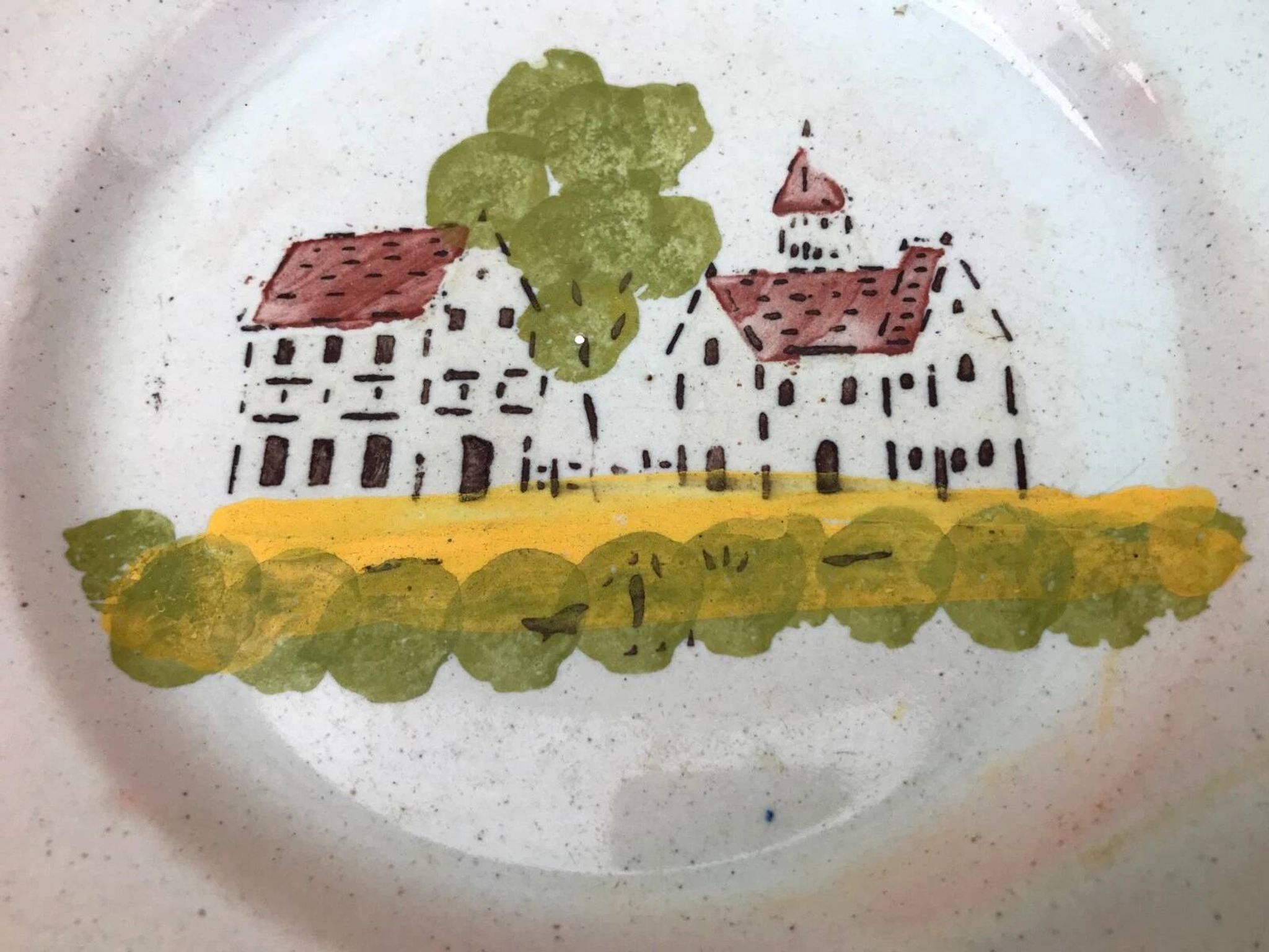 Faïence de Charolles Ancienne assiette Décor traditionnel