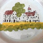 Faïence de Charolles Ancienne assiette Décor traditionnel