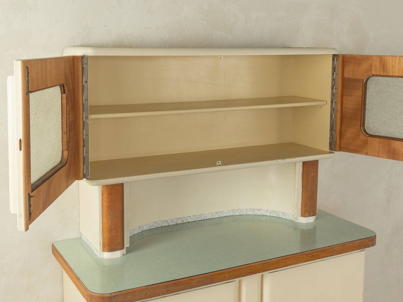 Unique two-piece Art Deco kitchen cabinet from the 1920s