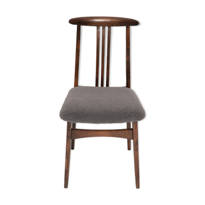 Chaise Bouclé Grise Moderne du Milieu du Siècle, conçue par M. Zielinski, Europe, 1960s