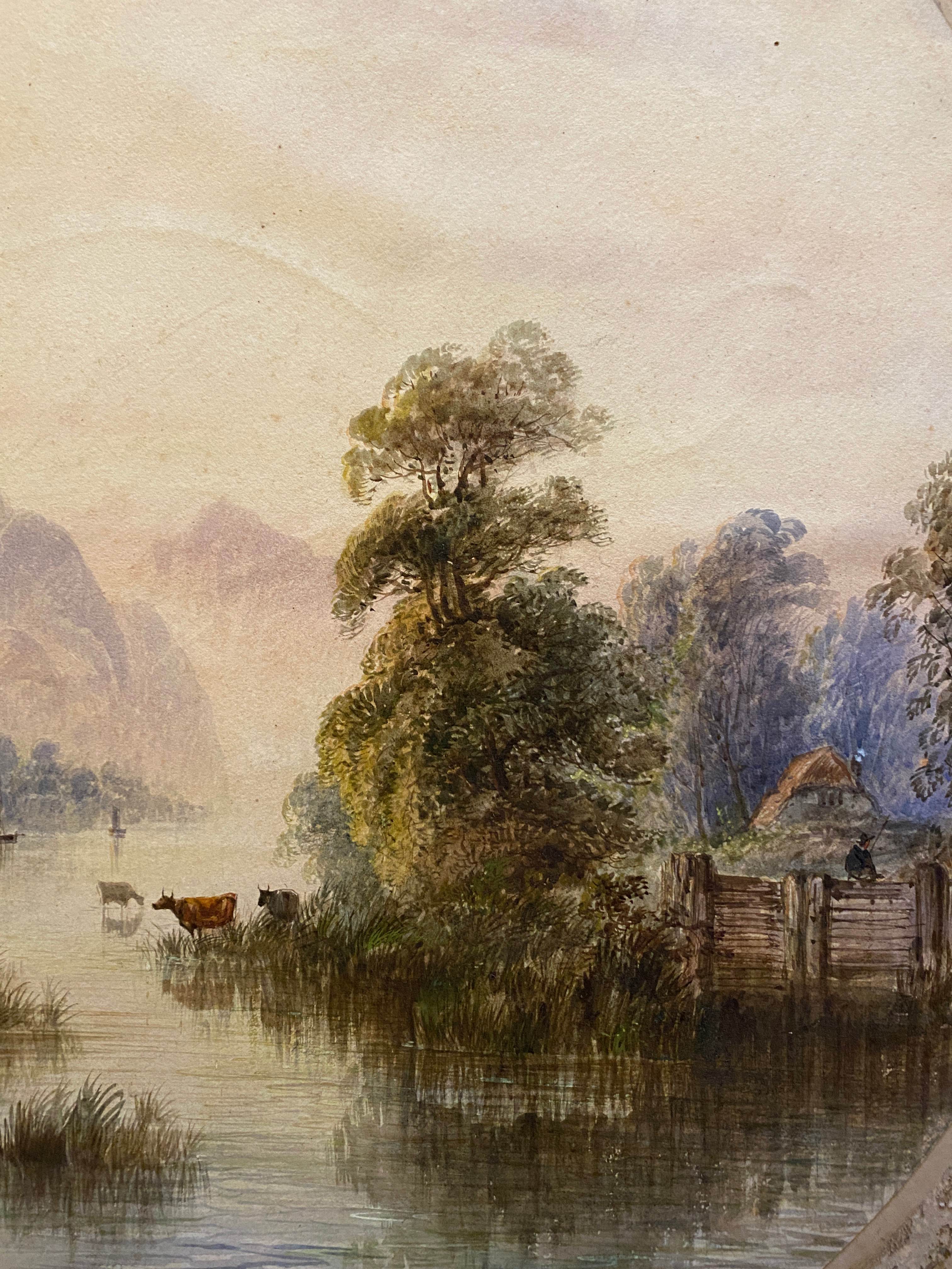Watercolor paintings "Lucustrene Landscape" Edwin Earp (1851-1945)