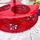 Table condiment server red metal turntable 6 vintage pieces