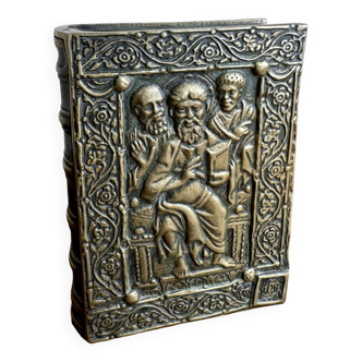 Max le verrier (1891-1973): bronze box simulating a book circa 1920