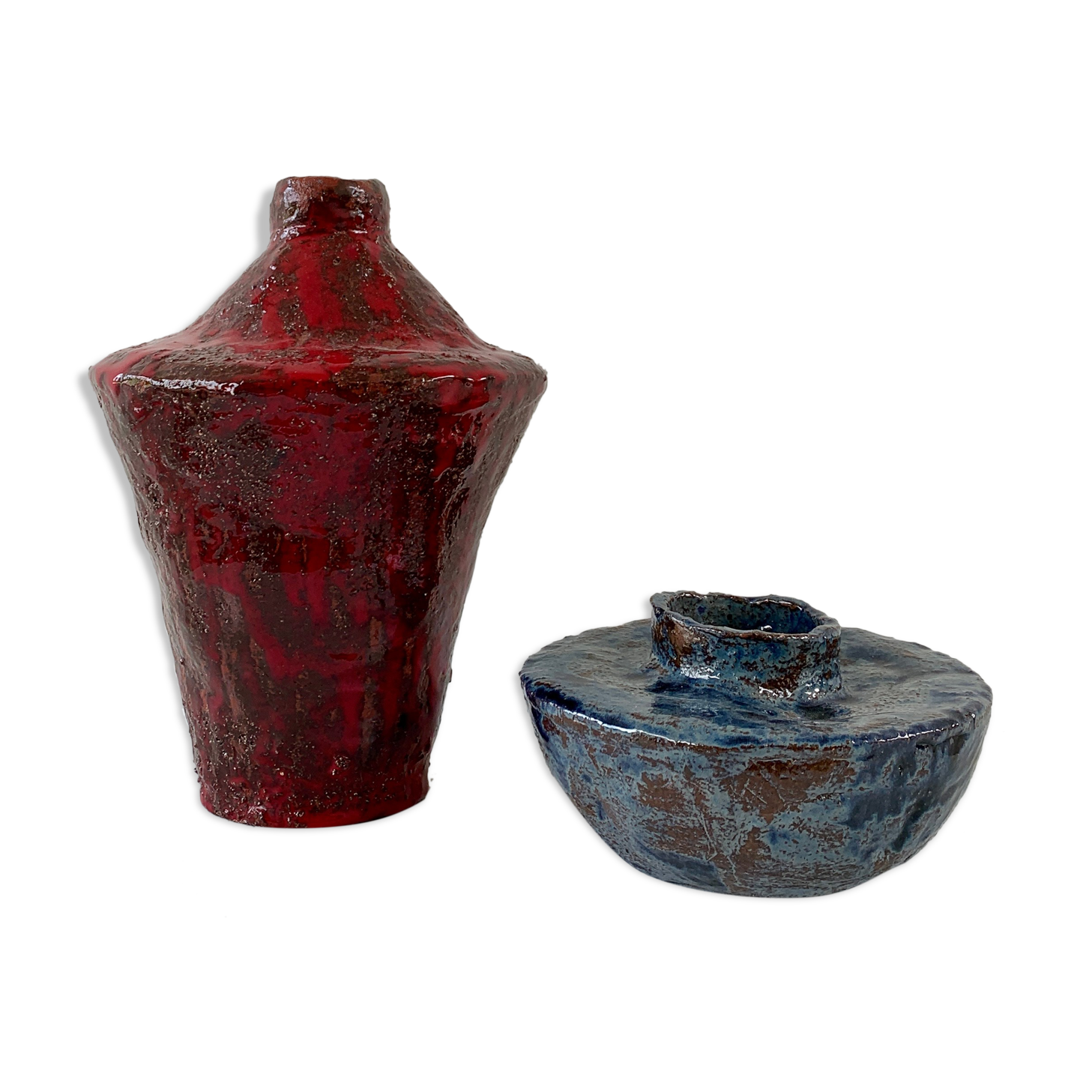 Lot 2 ceramic vases, circa 1970