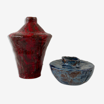 Lot 2 ceramic vases, circa 1970