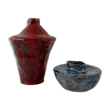 Lot 2 ceramic vases, circa 1970