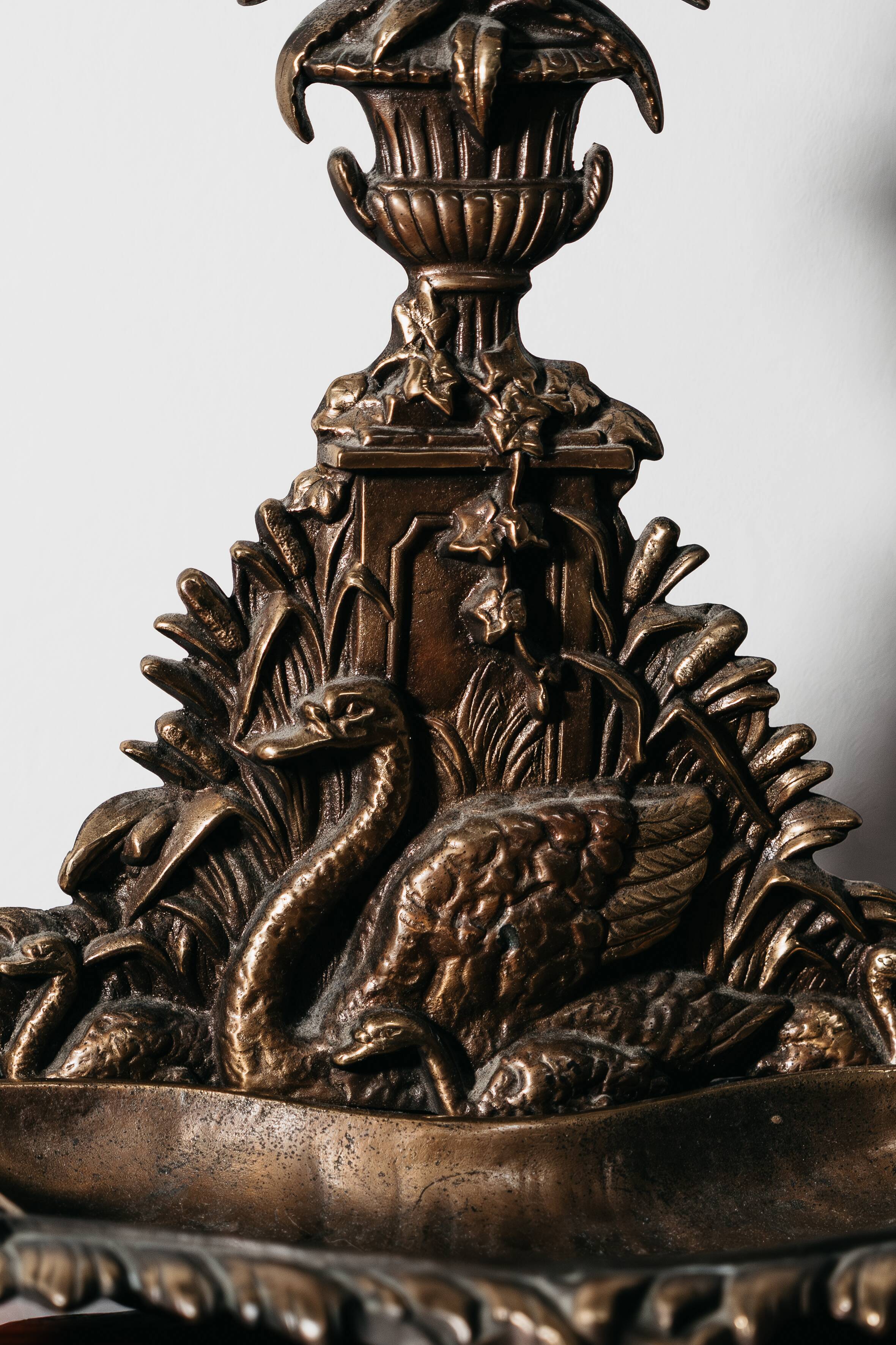 Portaombrelli Art Nouveau in ottone Francia, anni '60 Vintage Design