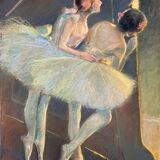 Pastel painting entitled "dance competition" by Charles Bernard 1933