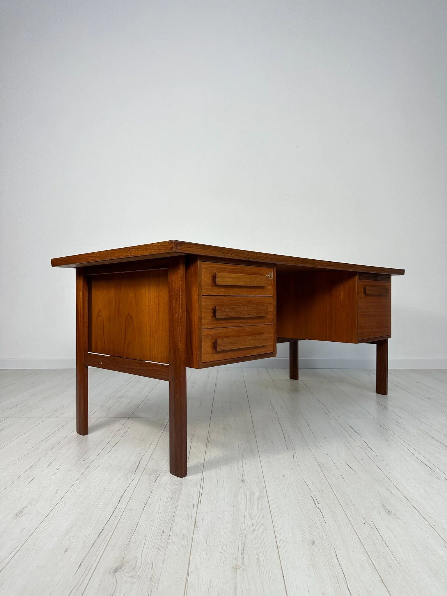 1960s Vintage Freestanding Danish Teak Writing Desk by Peter Løvig Nielsen