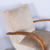 Pair of Beige H-269 Armchairs Designed by Jindrich Halabala for UP Zavody, 1930s
