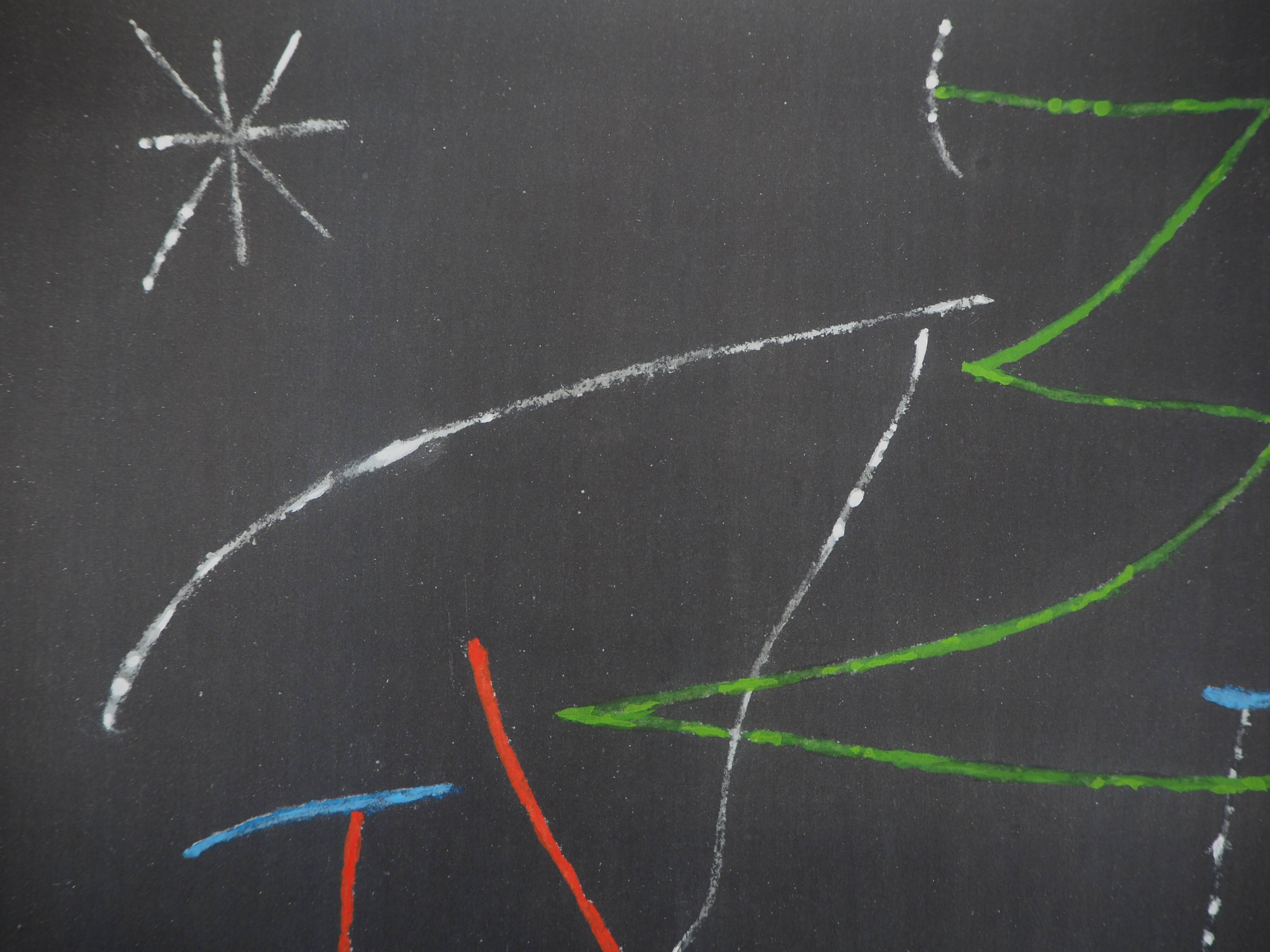 Joan miro: bird in the night - original signed stencil