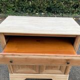 Louis Philippe sideboard with two doors and one drawer, renovated in solid cherry wood