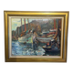 Antique painting, seascape signed Louis Dufour, dated 1943