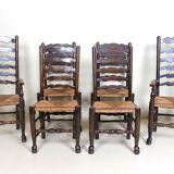 Six chaises de pays du début du 20e siècle
