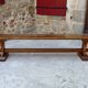 Pair of oak monastic community benches, France, early 20th century