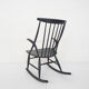 Black wooden rocking chair by Illum Wikkelso for Niels Eilersen model IW3, Denmark 1958