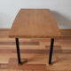 Solid wood coffee table, black metal square legs