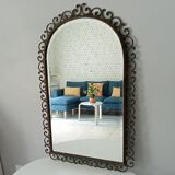 Old beveled wrought iron mirror late nineteenth century