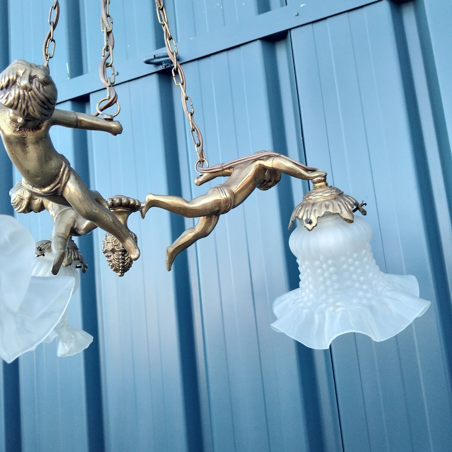 Bronze angel chandelier